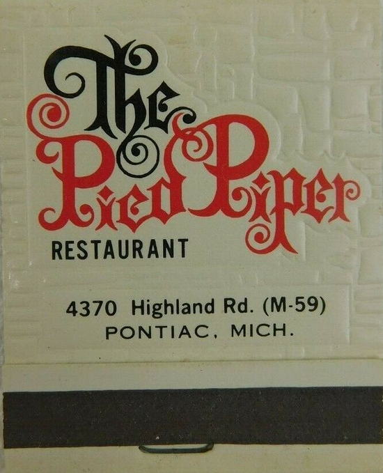 Pied Piper Restaurant - Old Matchbook (newer photo)
